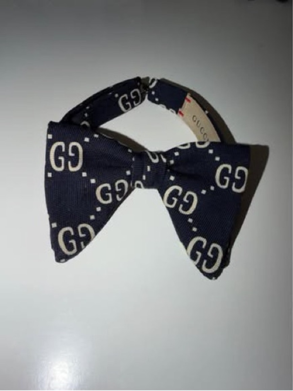 Gucci Kids Navy GG Print Bow Tie